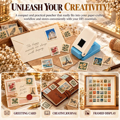 Mini Paper Stamp Punch ✂️ – Creative Scrapbooking & Photo Crafts