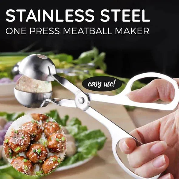 Quick-Release 304 Stainless Steel Meatball Press 🍽️ One-Touch Shaping with a Smooth, Food-Safe Finish
