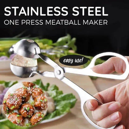 Quick-Release 304 Stainless Steel Meatball Press 🍽️ One-Touch Shaping with a Smooth, Food-Safe Finish