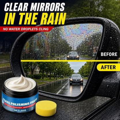 💯🔥50% OFF🔥 Car Glass Oil Film Remover – Eliminates Glare & Wiper Smears, Repels Rain, Works on All Glass – Sponge Included! 🚗