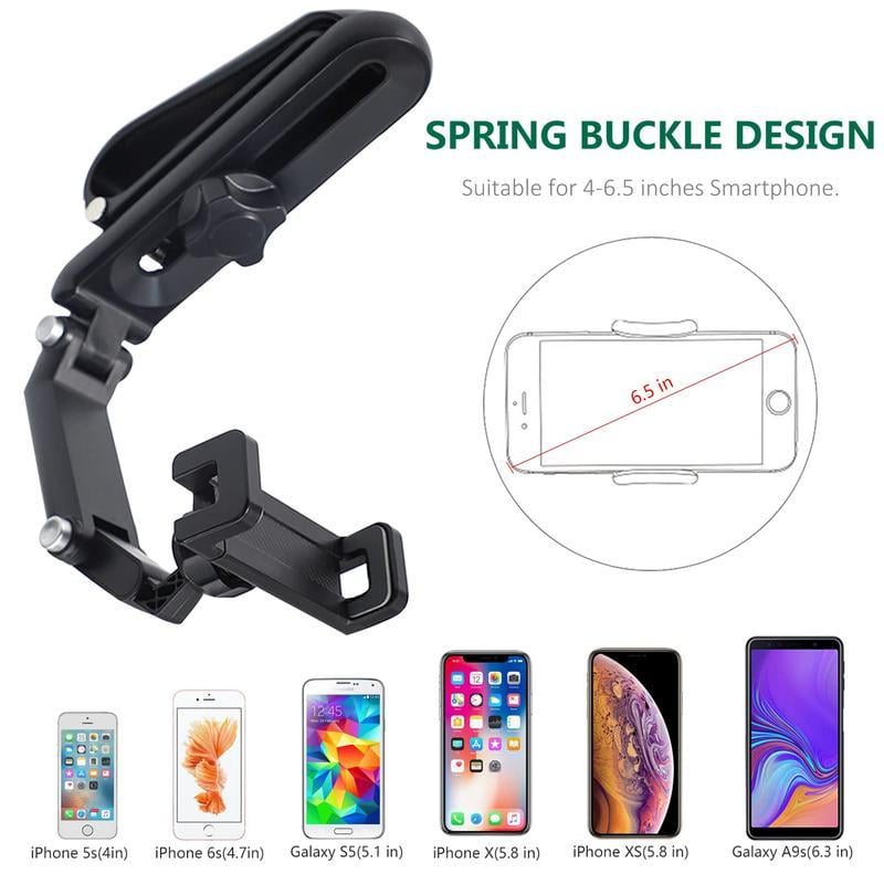 🚗 Universal Car Phone Holder for Sun Visor, 360° Rotating, Retractable & Anti-Slip Secure Mount
