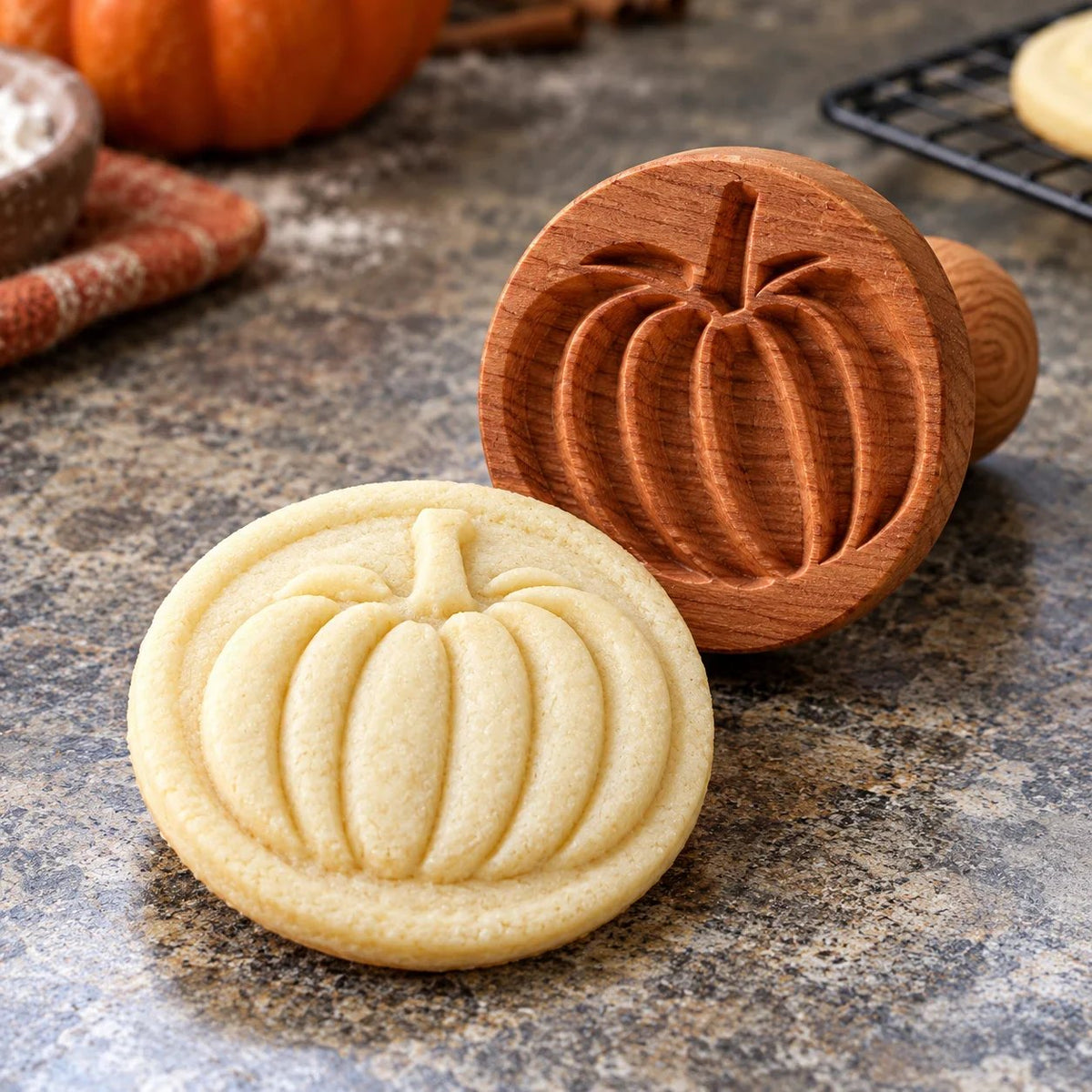🎉Patterned Wood Cookie Embosser | Seasonal Party & Gift Cookie Prep