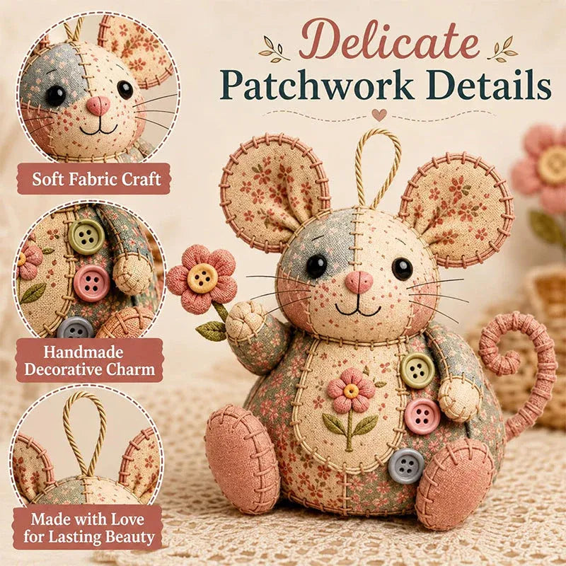 🎁 Handcrafted Vintage Mouse Plush Sewing Kit 🧵 DIY Heirloom Craft Gift Set