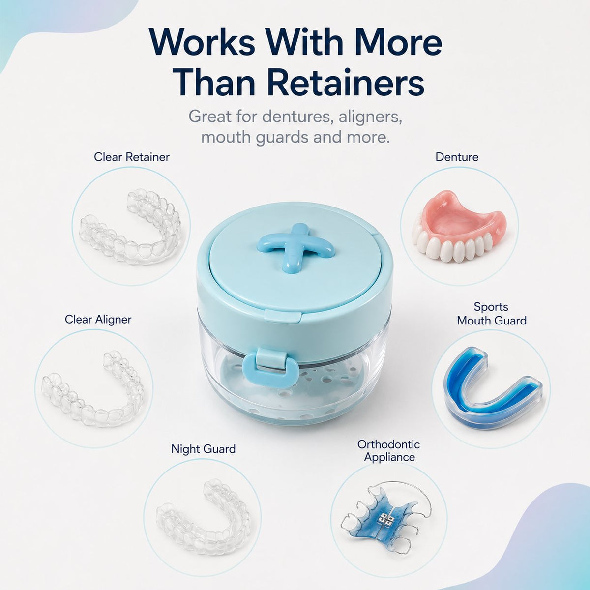 💯💧 50% OFF - Portable Retainer and Denture Cleaning Case with Magnetic Lifting Tray