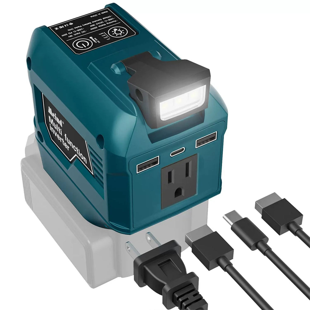 🪫250W Portable Power Inverter – Turn 18V–21V Tool Batteries Into 220V AC Power