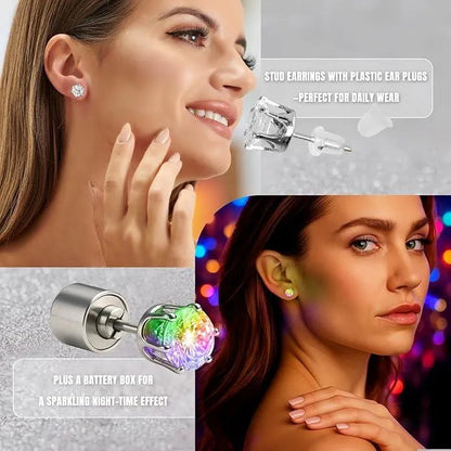 ✨ Glow Bright with LED Stud Earrings in Crisp White 🤍