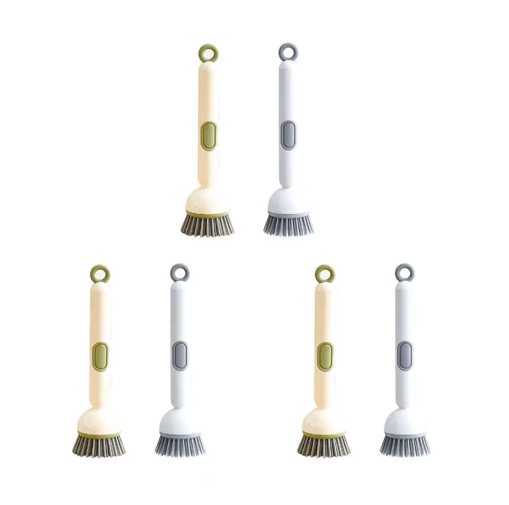 🧽 Adjustable Long-Handle Dish Brush with Built-In Soap Dispenser