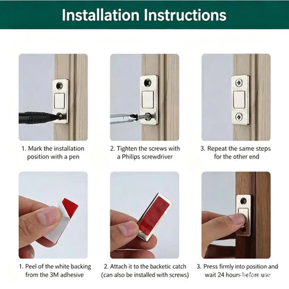 🧲 Magnetic Door Catch – Strong Hold for Cabinets, Closets & Interior Doors