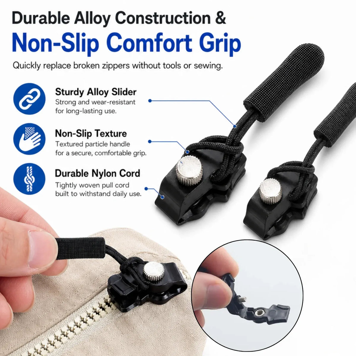 15-Piece Zipper Rescue Kit 🔧 – Universal Repair Set with 3 Convenient Sizes