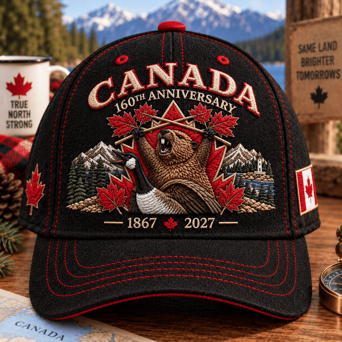 🍁 Canada 160th Anniversary 1867–2027 – Premium Embroidered Heritage Cap100% Cotton • Detailed Embroidery • Comfortable Fit