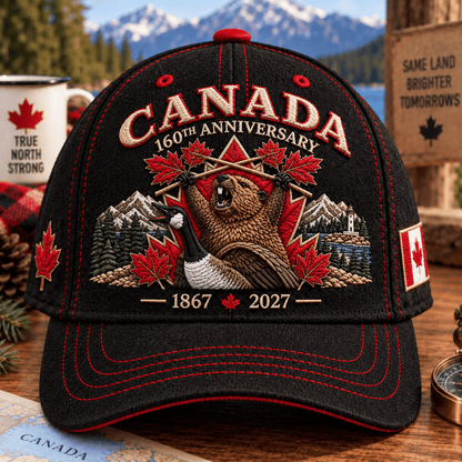 🍁 Canada 160th Anniversary 1867–2027 – Premium Embroidered Heritage Cap100% Cotton • Detailed Embroidery • Comfortable Fit