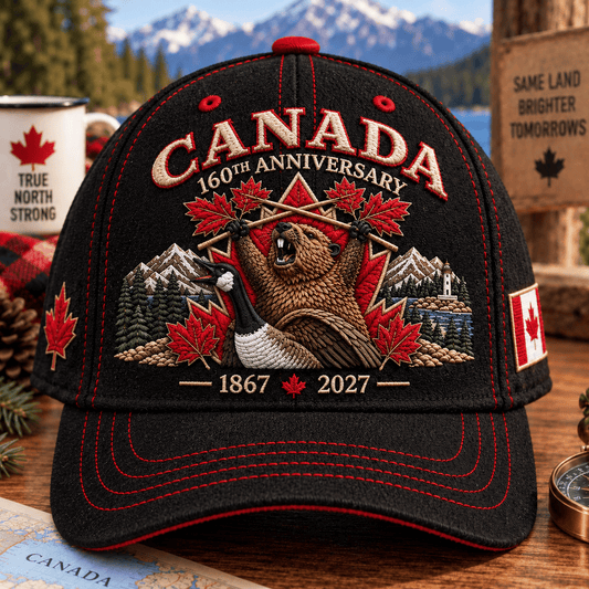 🍁 Canada 160th Anniversary 1867–2027 – Premium Embroidered Heritage Cap100% Cotton • Detailed Embroidery • Comfortable Fit