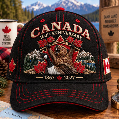 Final Day: 50% Off ⏰ Canada 160th Anniversary Embroidered Cotton Heritage Cap 1867–2027 🍁