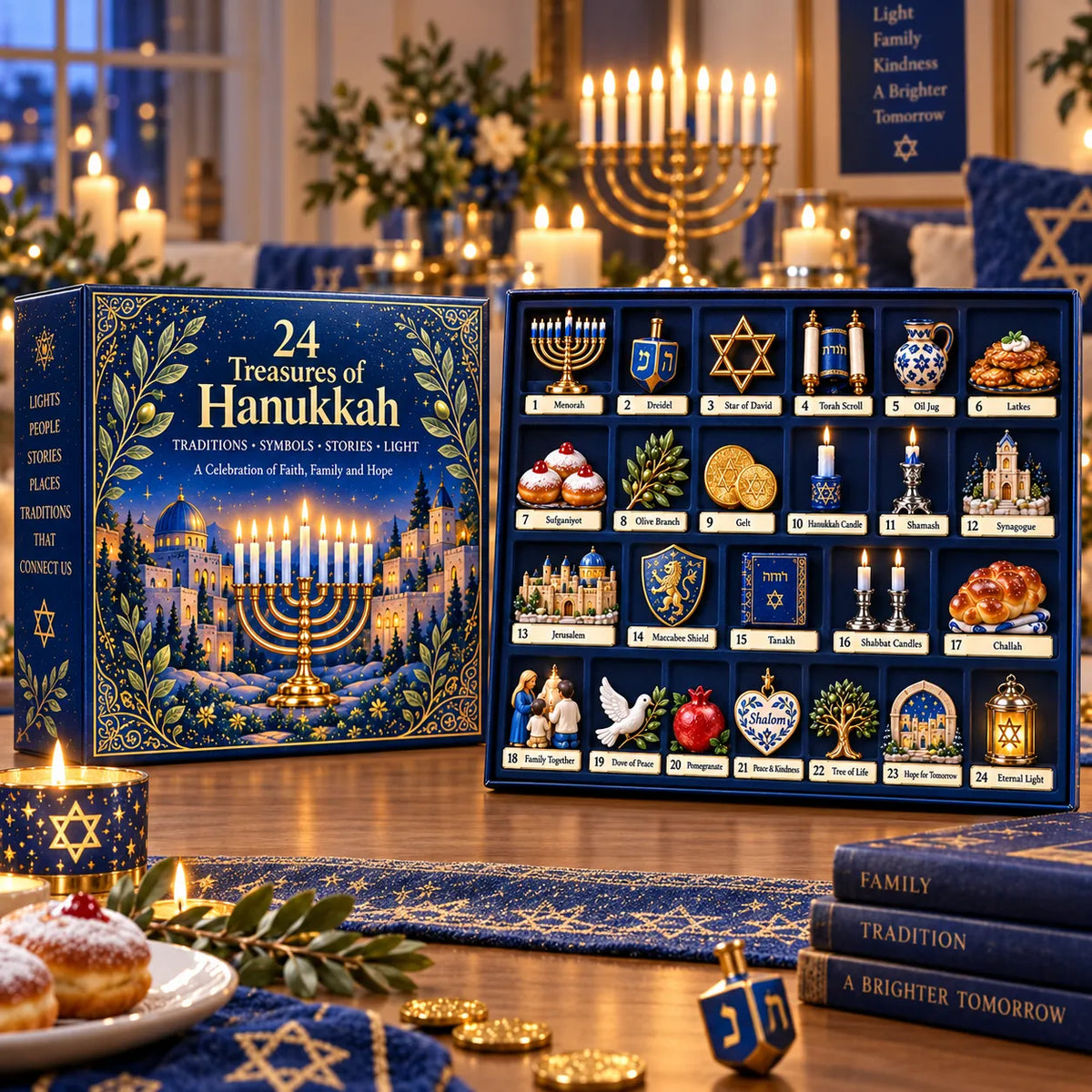 24 Treasures of Hanukkah – Traditions, Symbols & Light Countdown Calendar