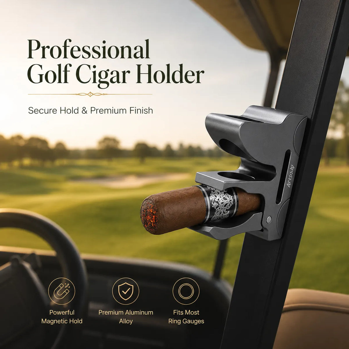 🔥Universal Magnetic Cigar Clip for Golf Cart