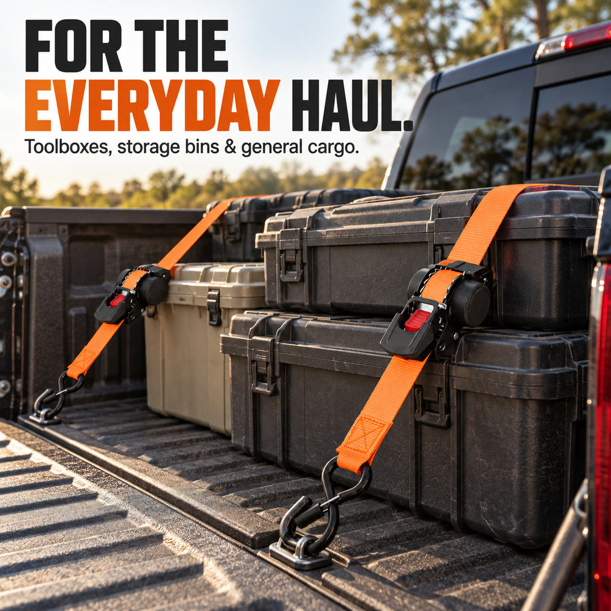 🔒 Retractable Ratchet Tie-Down Straps – Less Tangle, Easier Storage