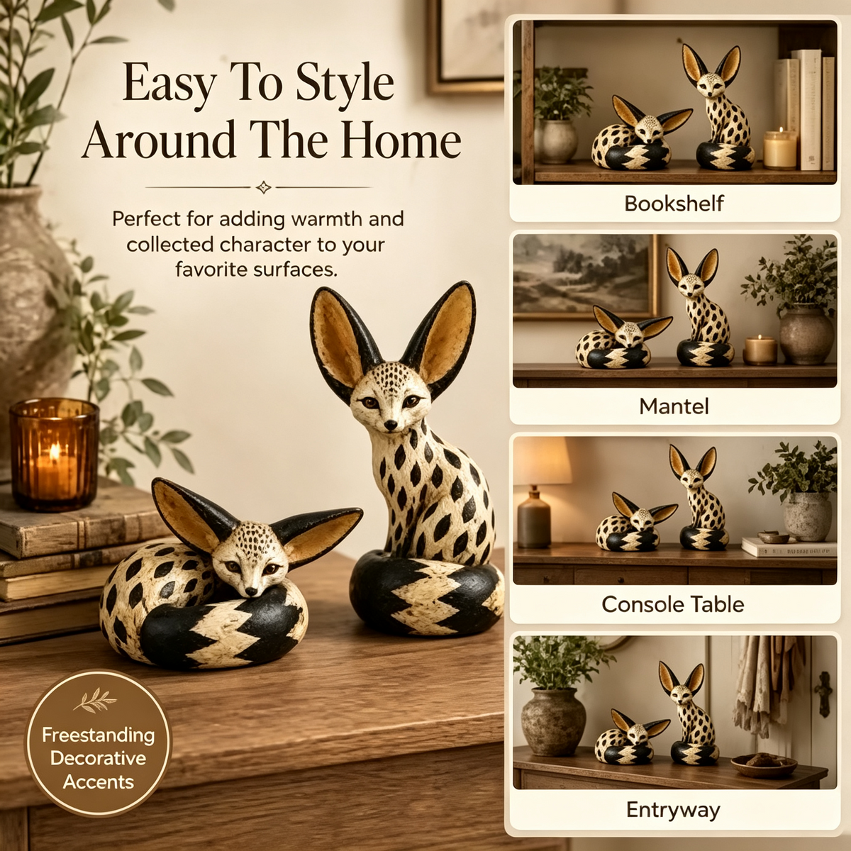 🔥 Limited Time – 50% OFF! 🦊 Vintage Fennec Fox Sculpture