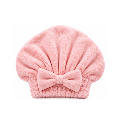 🎀 Ultra-Soft Coral Velvet Bow Hair Towel Wrap | Buy 2, Get 1 Free 🛁