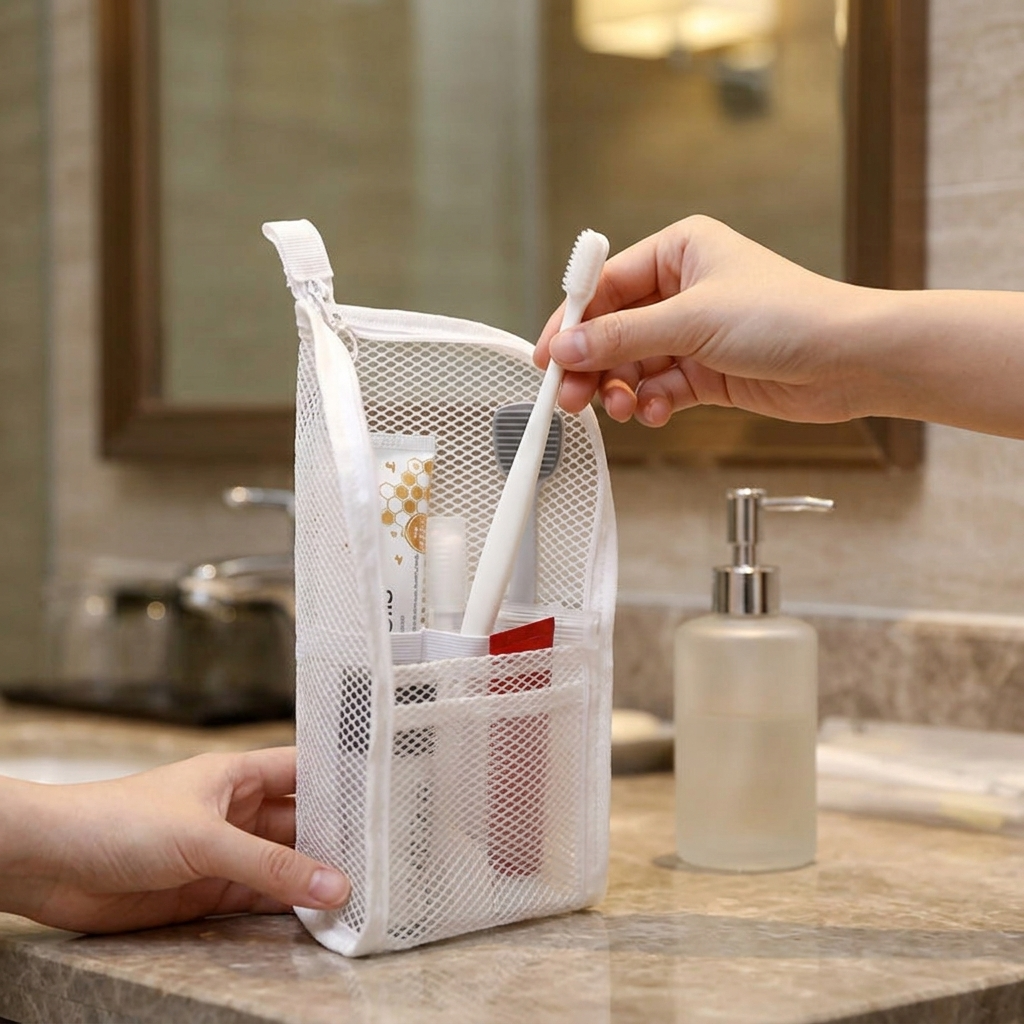 Self-Standing Travel Toiletry Pouch – Compact Organizer for Travel & Daily Essentials