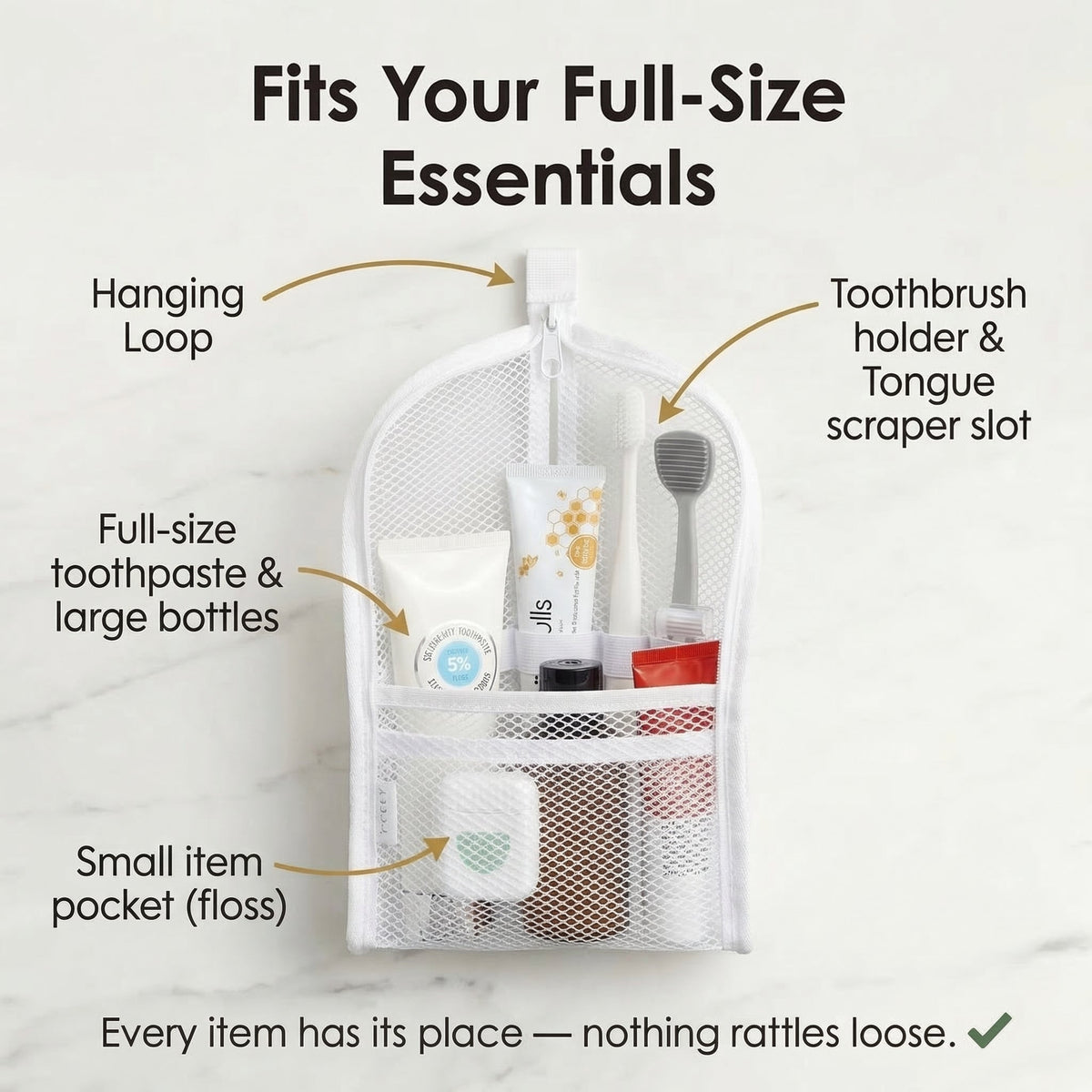Self-Standing Travel Toiletry Pouch – Compact Organizer for Travel & Daily Essentials