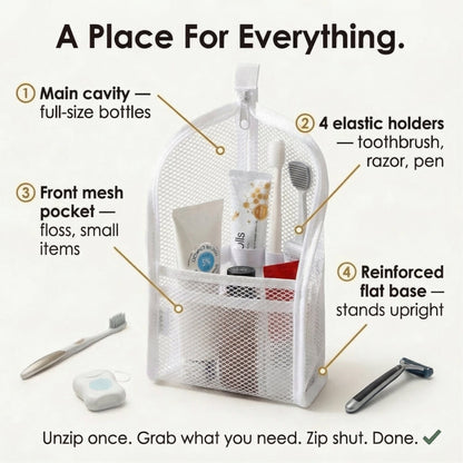 Self-Standing Travel Toiletry Pouch – Compact Organizer for Travel & Daily Essentials
