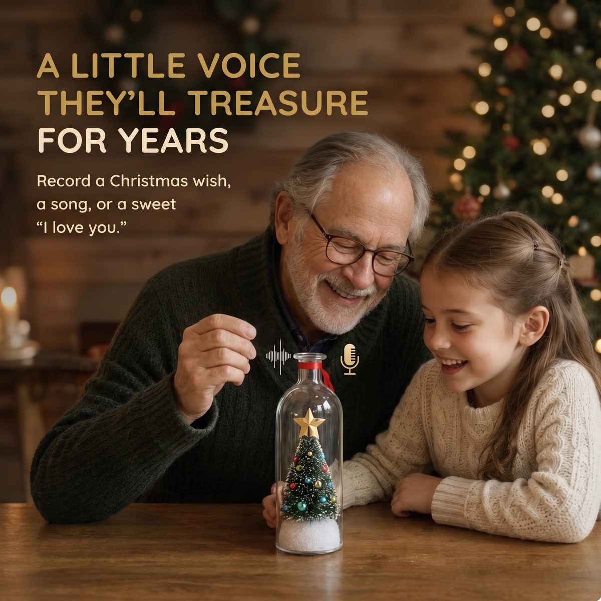 🎄 Recordable Christmas Keepsake Ornament with Your Own Voice Message