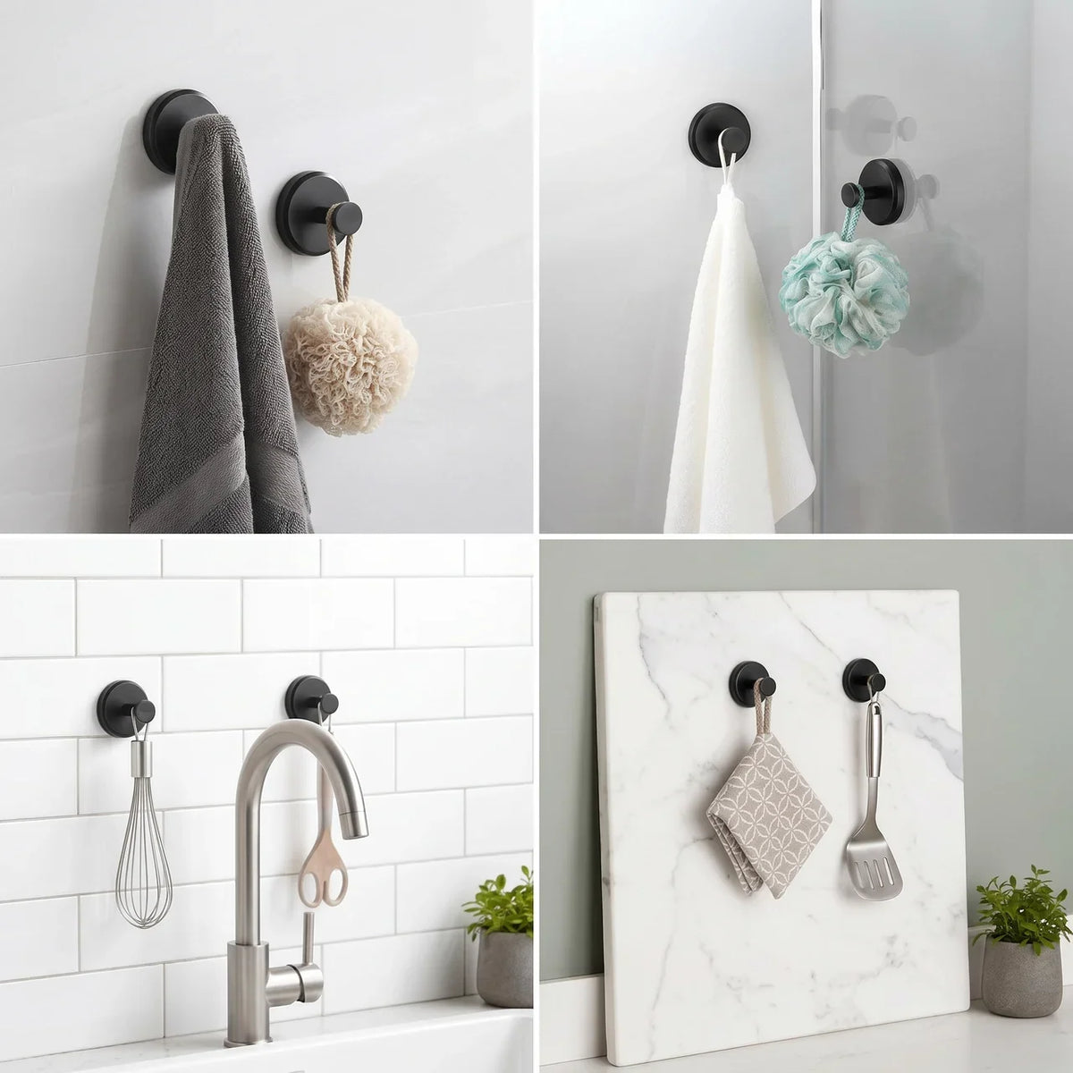 No-Drill Suction Cup Hooks 🪝 – Easy Wall-Mount Hanging Solution