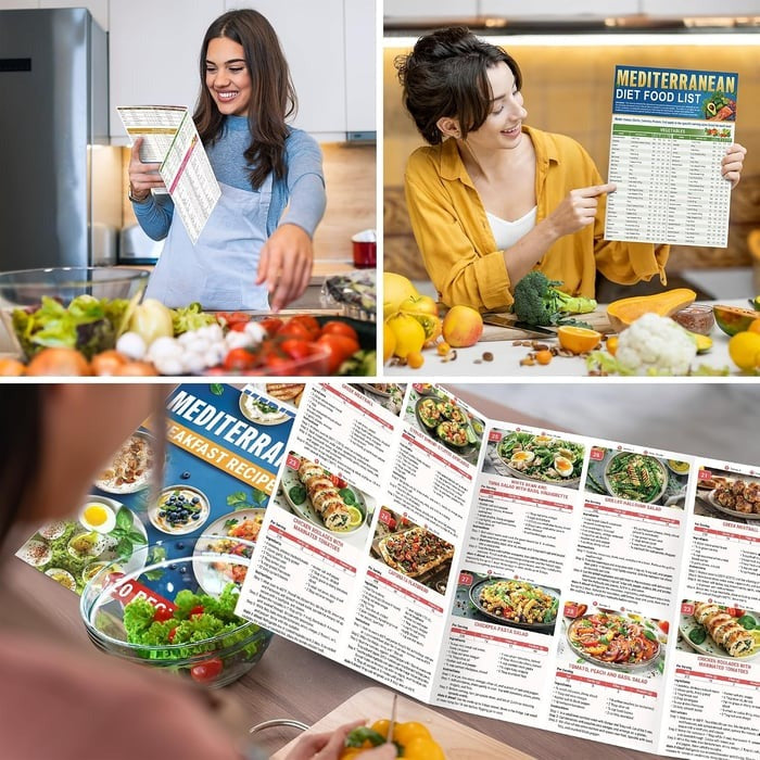 🥗 Mediterranean Meal Prep Starter Kit – 6-Piece Portion Set with 4-Week Guide & 80 Delicious Recipes 🍋