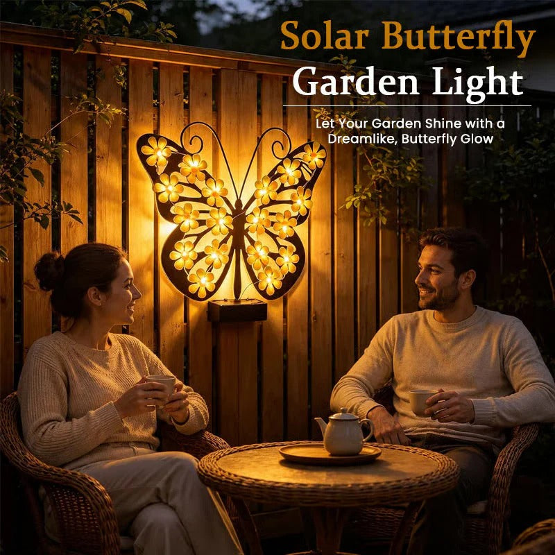 🔥 Selling Fast——Solar Metal Butterfly Wall Lights Outdoor Decor🦋