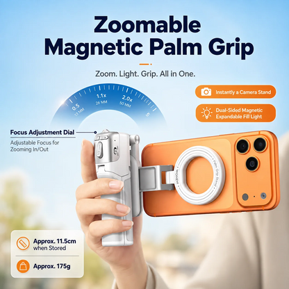 📸 Zoomable Magnetic Palm Grip | Selfie Stick & Tripod🔥