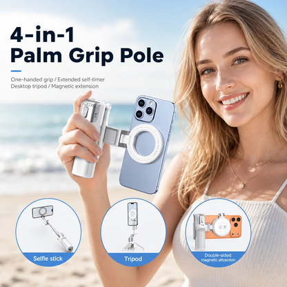 📸 Zoomable Magnetic Palm Grip | Selfie Stick & Tripod🔥