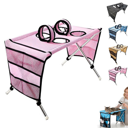 🐾Cozy 2-in-1 Foldable Pet Grooming Lounger & Travel Bed