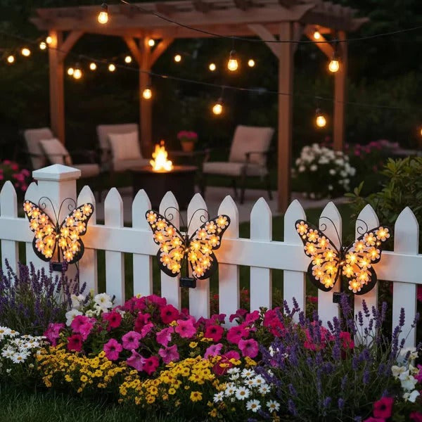 🔥 Selling Fast——Solar Metal Butterfly Wall Lights Outdoor Decor🦋