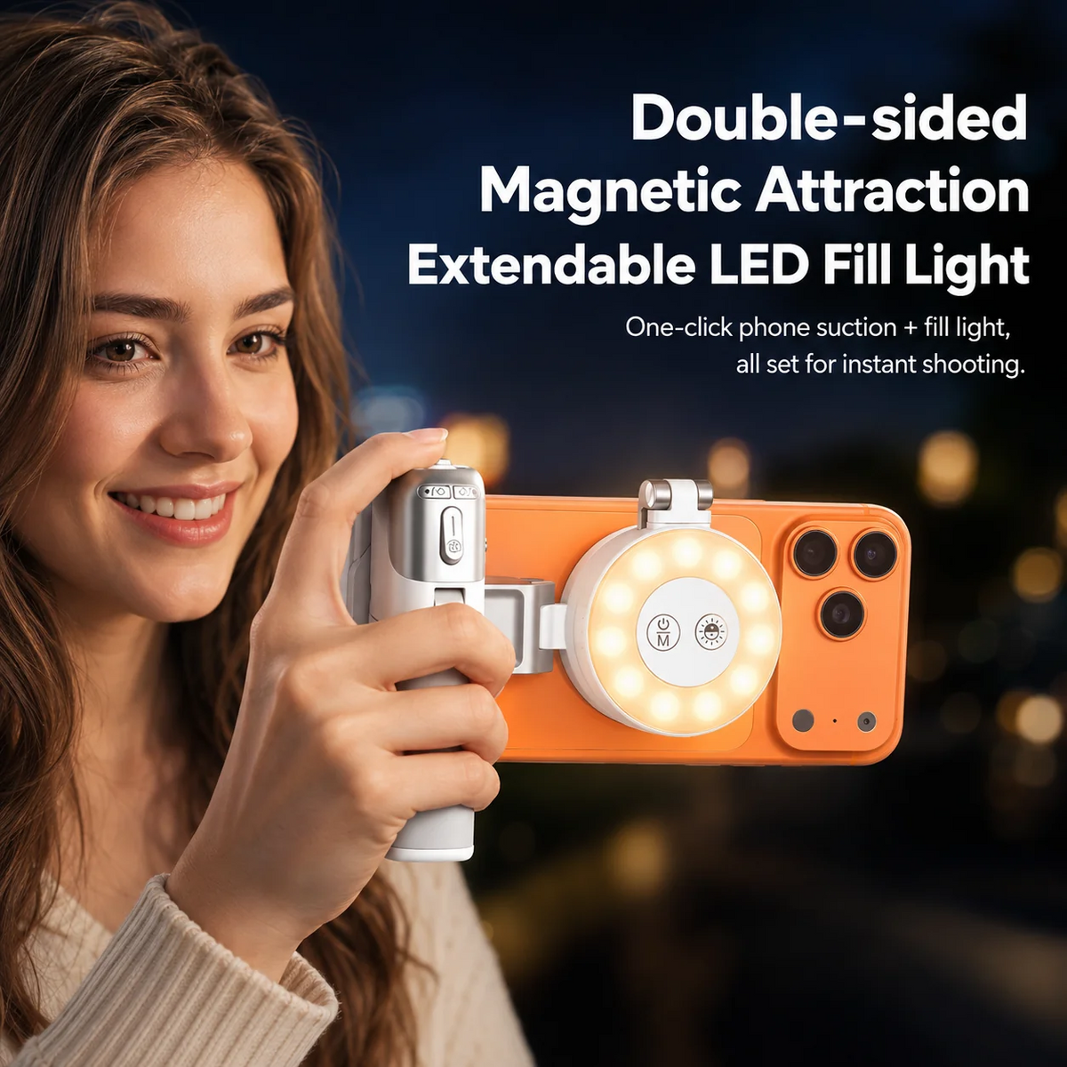📸 Zoomable Magnetic Palm Grip | Selfie Stick & Tripod🔥