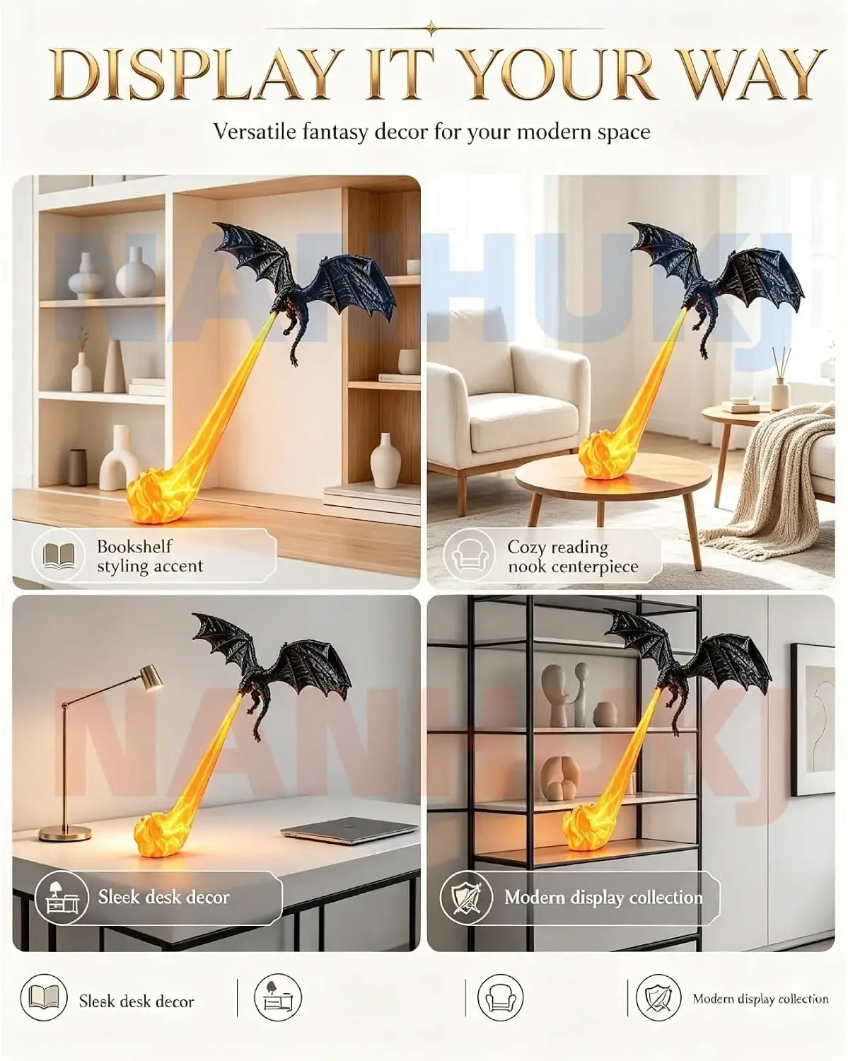 🔥Hot Sale 49% OFF✨Dragon Flame Book Nook
