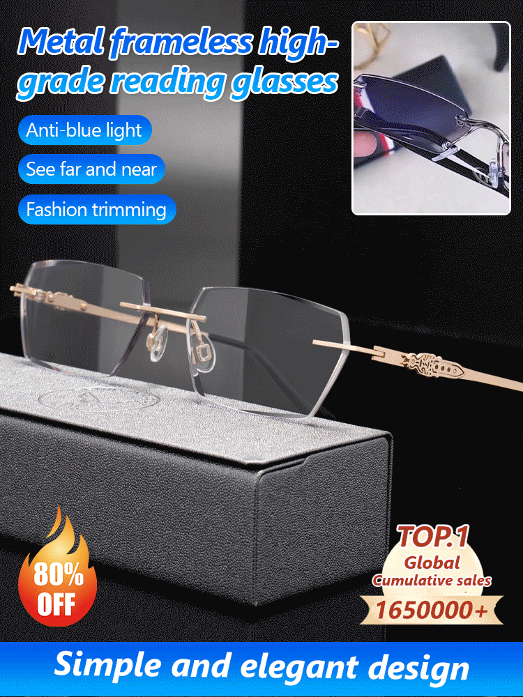 🎁 Over 80% OFF – Frameless Diamond-Cut Blue Light Blocking Glasses 👓