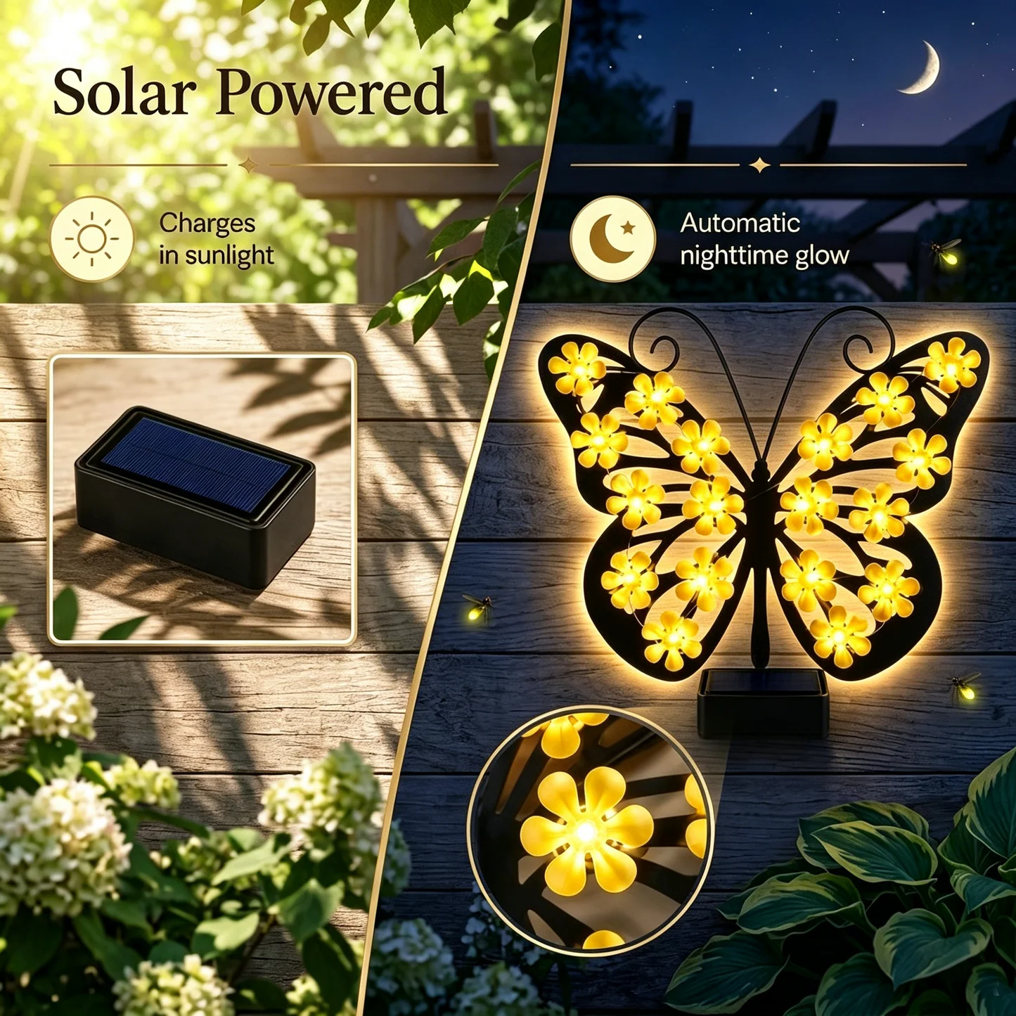 🔥 Selling Fast——Solar Metal Butterfly Wall Lights Outdoor Decor🦋