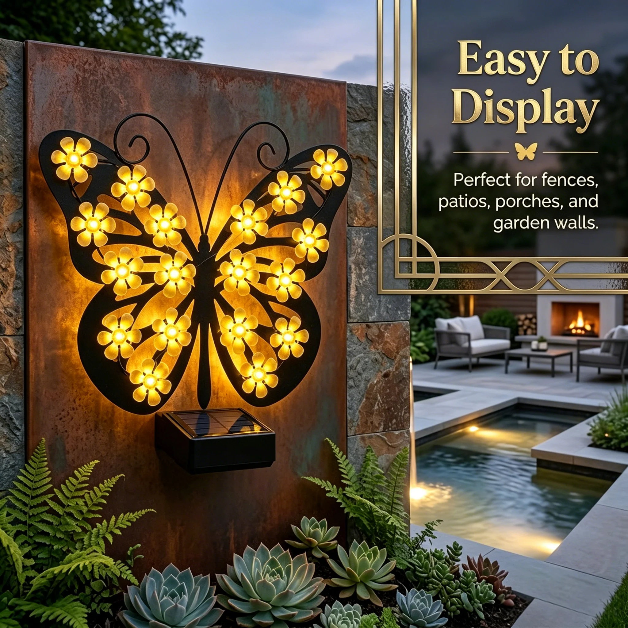 🔥 Selling Fast——Solar Metal Butterfly Wall Lights Outdoor Decor🦋