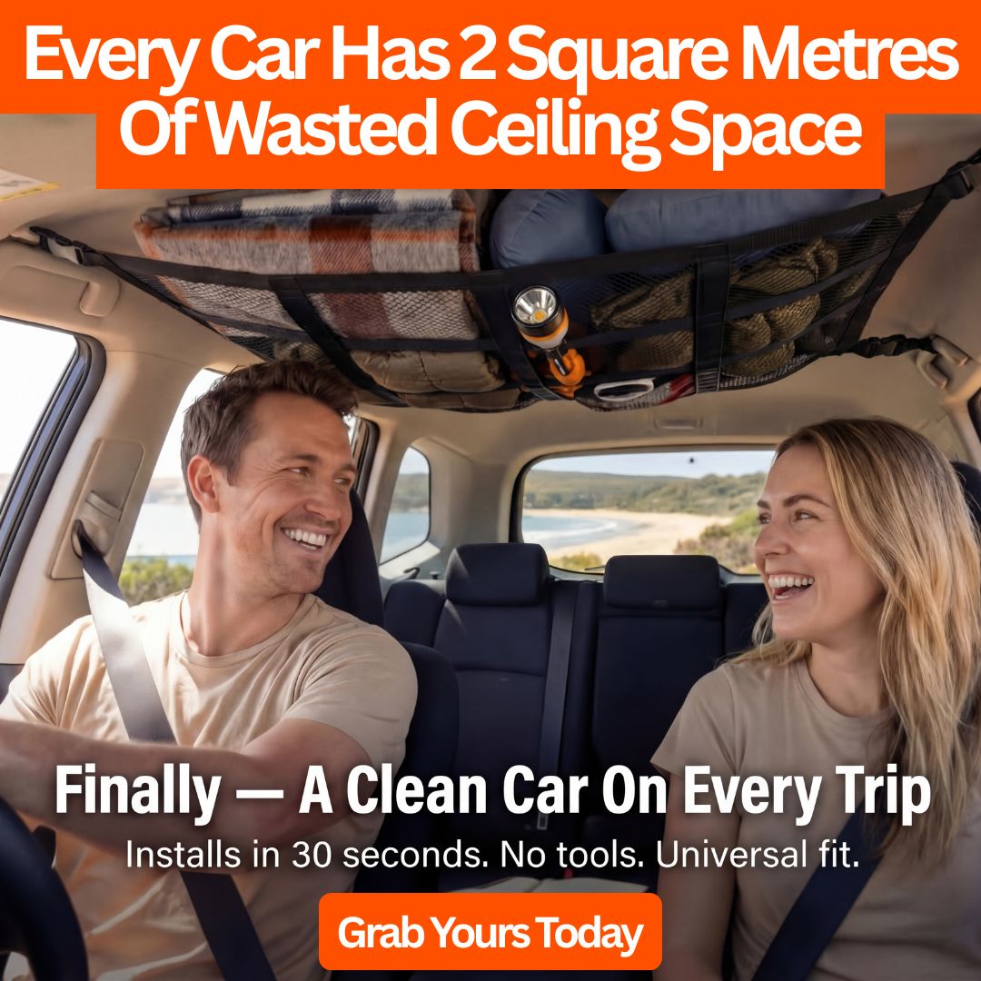 🚗 Overhead Car Cargo Net – Space-Saving Interior Storage Organizer