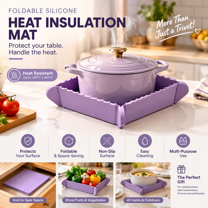 🍳 Foldable Magnetic Silicone Trivet – Heat-Resistant Pot Mat & Kitchen Tray