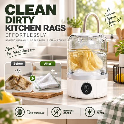 Compact Cordless Laundry Washer for Delicates, Socks & Underwear 🧺 USB Rechargeable ⚡