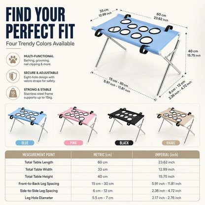 🐾Cozy 2-in-1 Foldable Pet Grooming Lounger & Travel Bed
