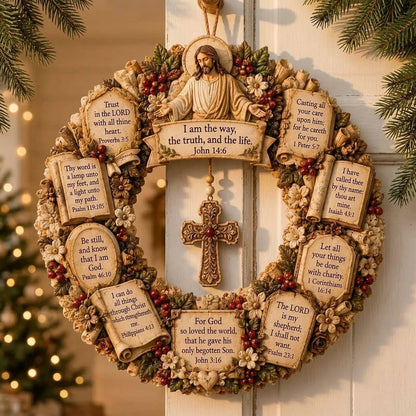 ✝️ Grace-Filled Scripture Wreath Wall Decor | Faith-Inspired Accent for Home, Entryway & Prayer Space