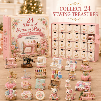 🎉🇺🇸 Limited Edition! 🔥 Only 250 Available! 🌟24 Days of Sewing Magic Advent Calendar – Christmas Countdown Gift for Sewing Lovers