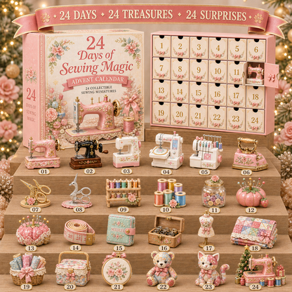 🎉🇺🇸 Limited Edition! 🔥 Only 250 Available! 🌟24 Days of Sewing Magic Advent Calendar – Christmas Countdown Gift for Sewing Lovers
