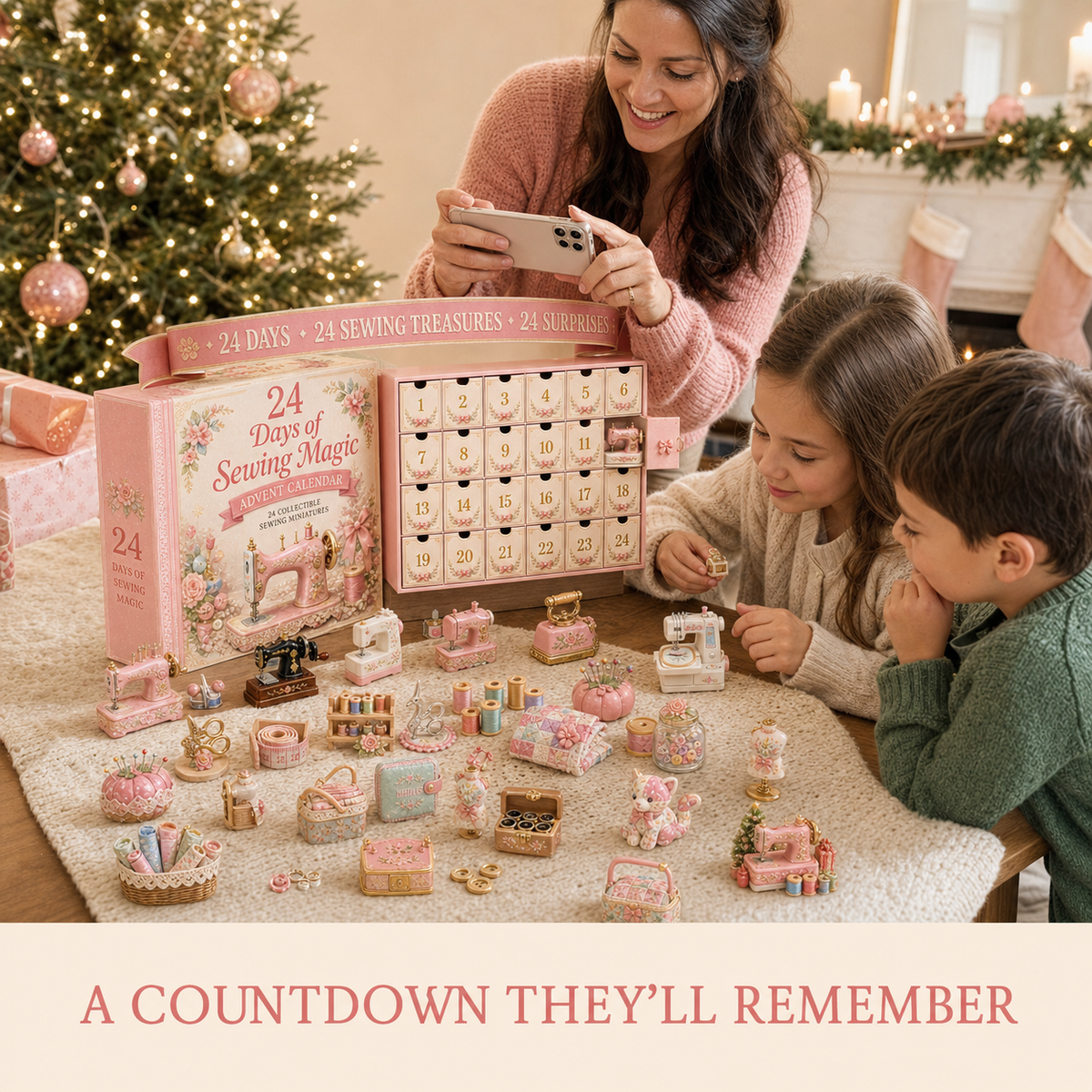 🎉🇺🇸 Limited Edition! 🔥 Only 250 Available! 🌟24 Days of Sewing Magic Advent Calendar – Christmas Countdown Gift for Sewing Lovers