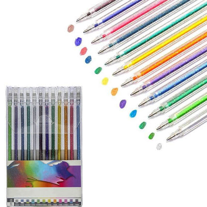 💥 Last Day Sale – Glitter Gel Pen Set 🎨 Smooth Writing with Sparkling Color