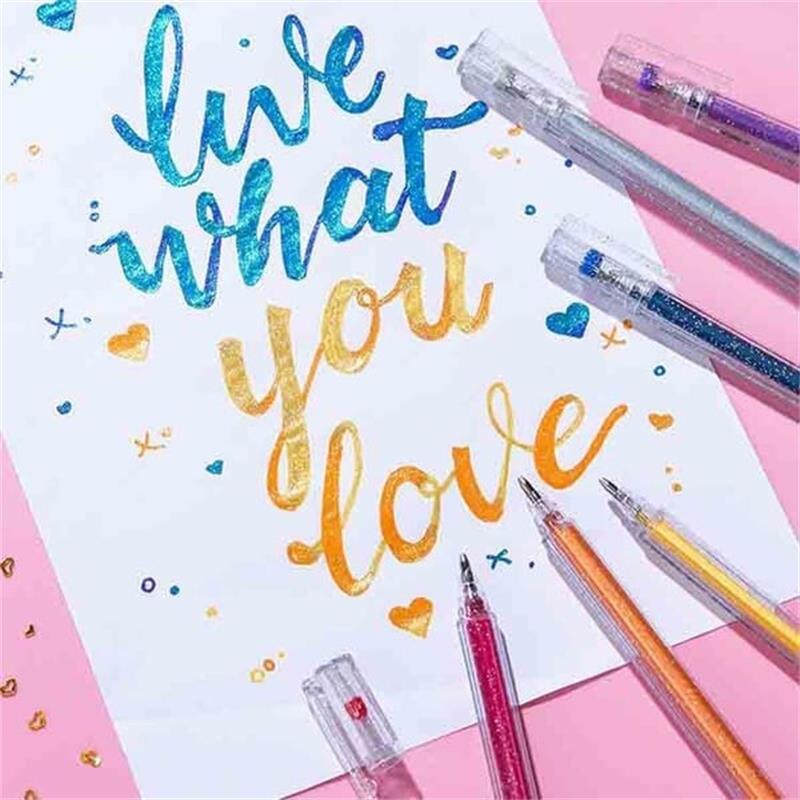 💥 Last Day Sale – Glitter Gel Pen Set 🎨 Smooth Writing with Sparkling Color