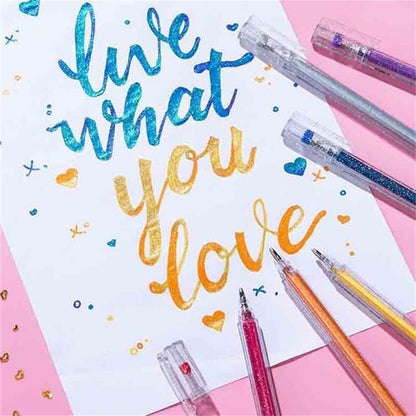 💥 Last Day Sale – Glitter Gel Pen Set 🎨 Smooth Writing with Sparkling Color