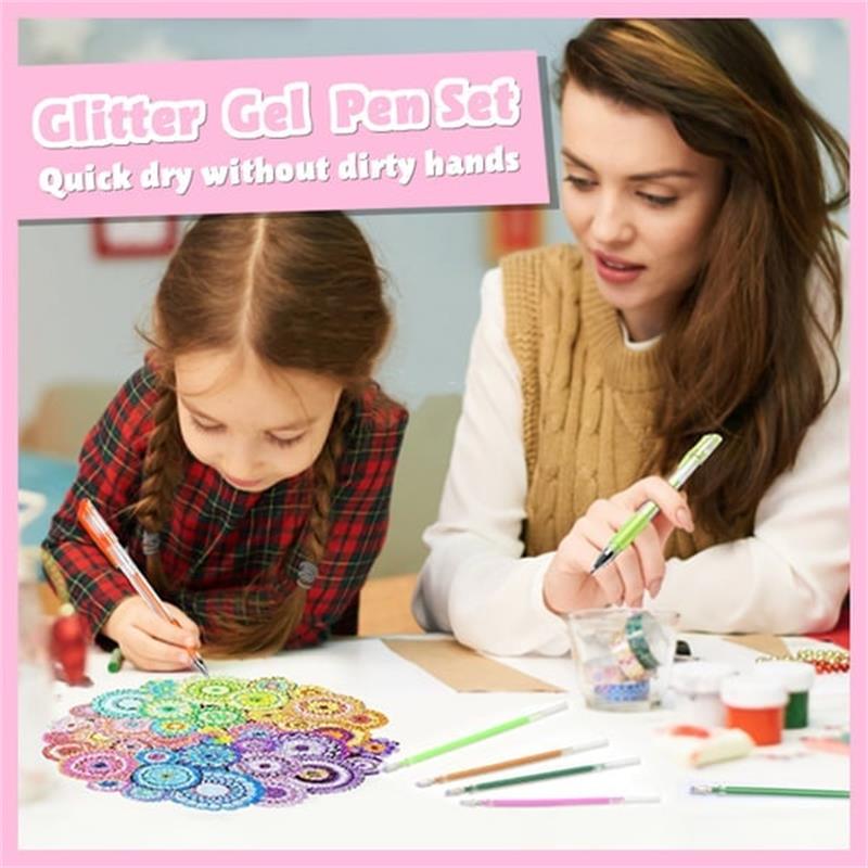 💥 Last Day Sale – Glitter Gel Pen Set 🎨 Smooth Writing with Sparkling Color